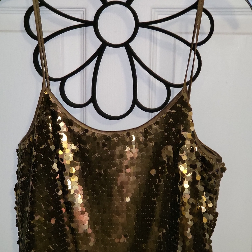 Size 10 Bronze Sequins Suzi Chin Maggie boutique dress